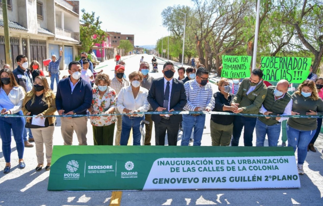 Ricardo Gallardo inaugura obra de pavimentación en Soledad