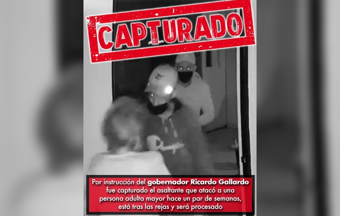 SLP: Detienen a ladrón que que golpeó y robó a abuelita